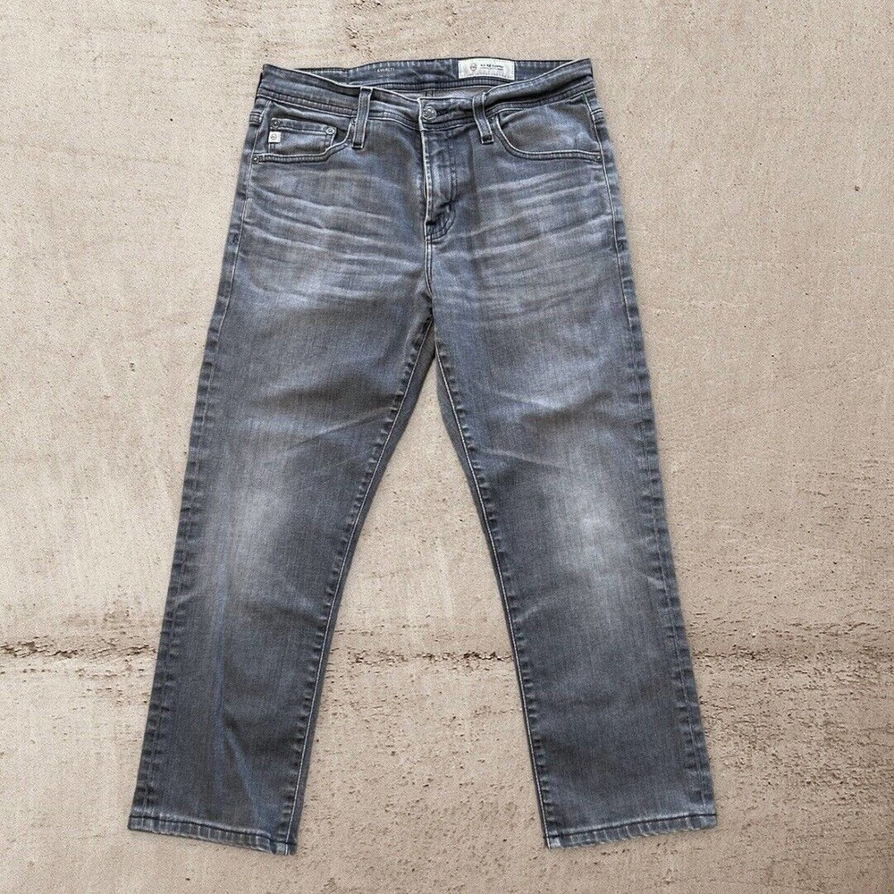 AG ADRIANO GOLDSCHMIED The Everett Slim Straight Gray Denim Jeans 30 X 24